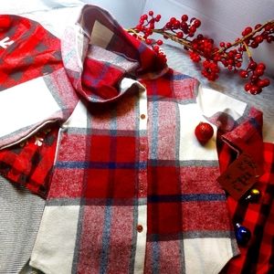 Plaid shirt with hood (New never worn)